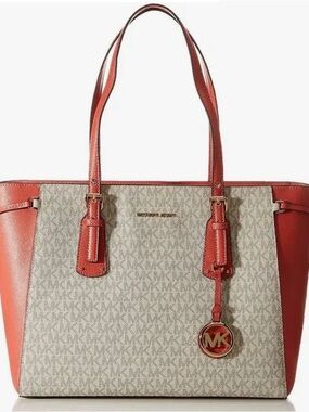 Michael Kors Coral Trim Signature Logo Tote